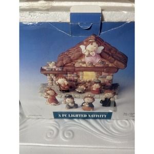 Vintage Bumpkins 6 Piece Lighted Nativity Scene Set